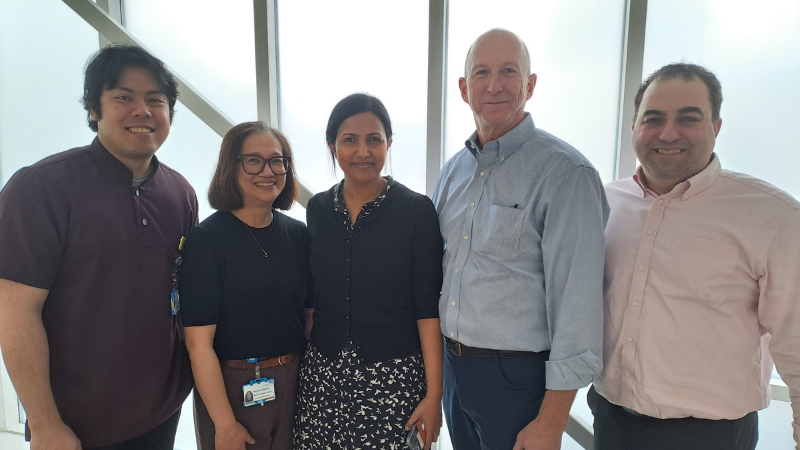 Frimley CRPs Arvin Teves and Reynette Baroman, with Dr Anuradha Jayaprakasam, Sling Therapeutics’ chief medical officer Jeff Kent and CEO Ryan Zeidan