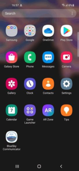 Android app menu