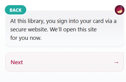 How to access Libby step 5 click on next