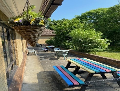 Garden view at Wexham library