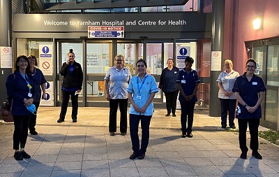 Members of the new night-nursing service at Farnham Hospital