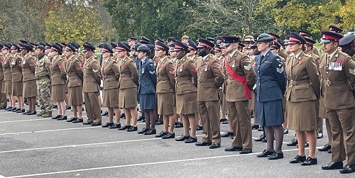 Military colleagues at remembrance parade